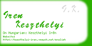 iren keszthelyi business card